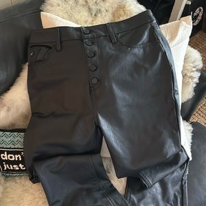 NWOT Kancan buttonfly vegan leather jean
